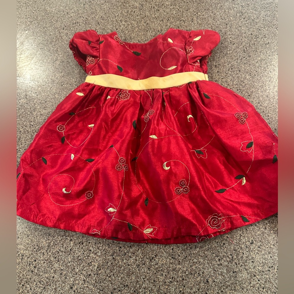 George Red Dress with Gold Details
